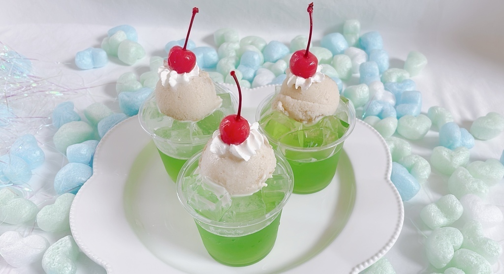 クリームソーダゼリーを作ろう♪